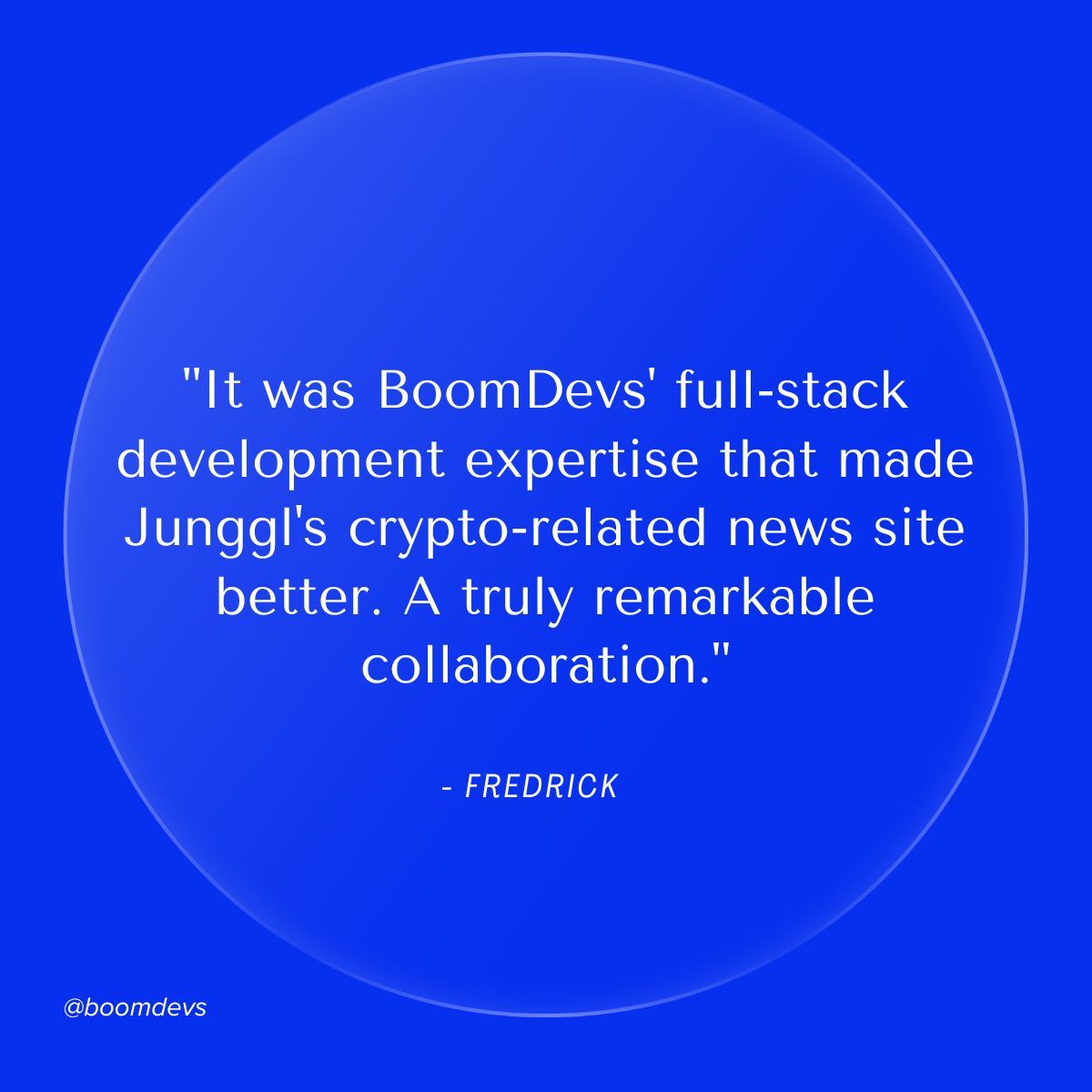 boom_devs's tweet image. 𝗖𝗹𝗶𝗲𝗻𝘁 𝗧𝗲𝘀𝘁𝗶𝗺𝗼𝗻𝗶𝗮𝗹✨
We’re proud to share this feedback from Fredrick, the owner of Junggl’s crypto news platform.

Looking for a partner to take your website to the next level? Let’s work together.

#ClientSuccess #BoomDevs #WebDevelopmentExperts