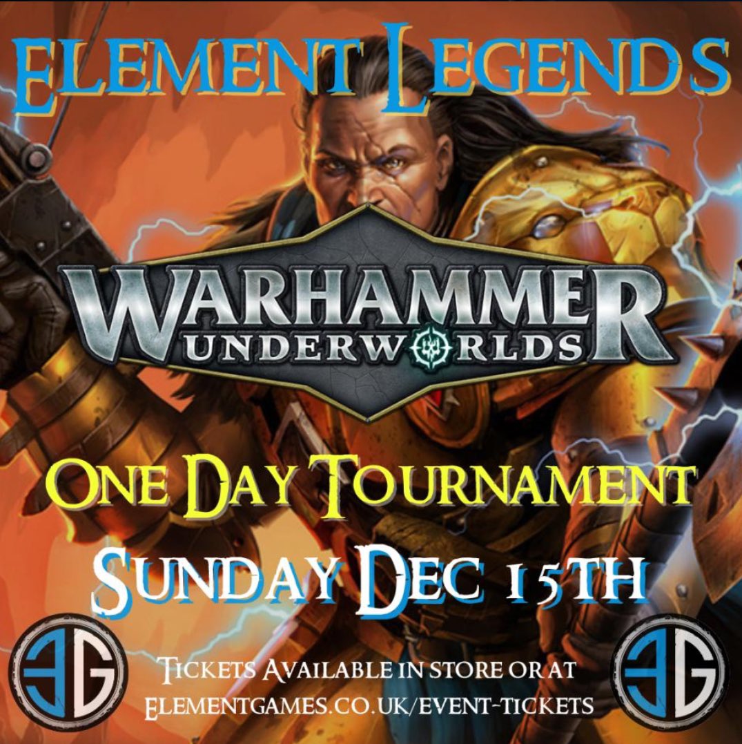 North West Underworlds Community (@nwunderworlds) on Twitter photo Our next Element Legends Warhammer Underworlds event is in 2 weeks time on Sunday Dec 15th at <a href="/GamesNwgc/">ElementGamesNWGC</a> Manchester!
🎟️ Tickets still available and full event info on the link below!
elementgames.co.uk/games-workshop…
#WarhammerCommunity #WarhammerUnderworlds Our next Element Legends Warhammer Underworlds event is in 2 weeks time on Sunday Dec 15th at <a href="/GamesNwgc/">ElementGamesNWGC</a> Manchester!
🎟️ Tickets still available and full event info on the link below!
elementgames.co.uk/games-workshop…
#WarhammerCommunity #WarhammerUnderworlds