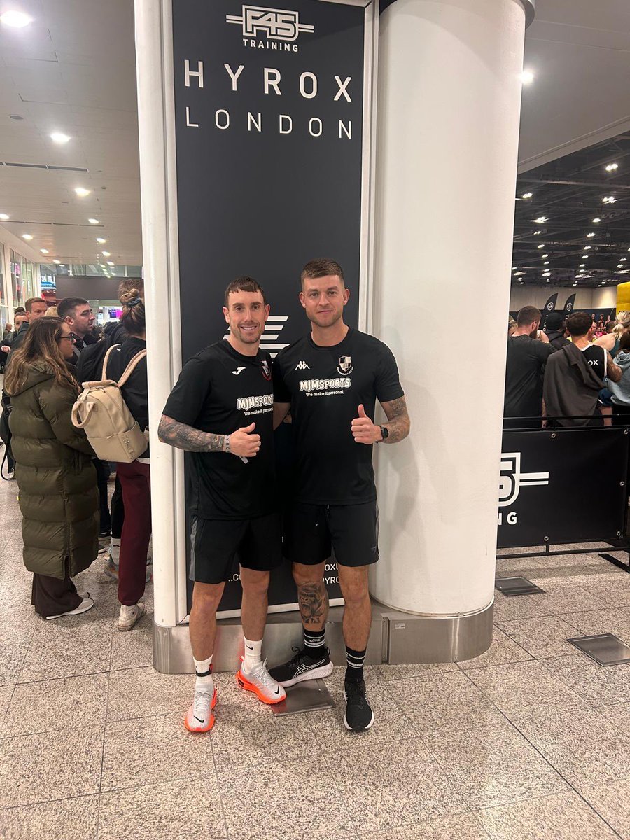 No game for the reserves this weekend so a couple of the lads headed to London to take part in the Hyrox fitness racing event, these boys don’t stop ⚫️⚪️⚽️ <a href="/AshWillmott/">Ash Willmott</a> <a href="/LiamWhite_94/">Liam White</a> <a href="/MalletFc/">Shepton Mallet FC Reserves</a>