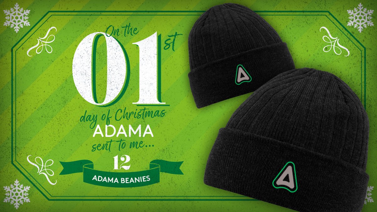 For the next 12 days enter our daily competitions to #win a new prize each day. 
So, keep cozy this winter with 1 of 12 ADAMA beanies.
🎄 Just answer today's #12DaysOfGiveaways question for your chance to enter the draw 👉 hubs.la/Q02ZPHSz0

Don’t miss tomorrow’s prize! 👀