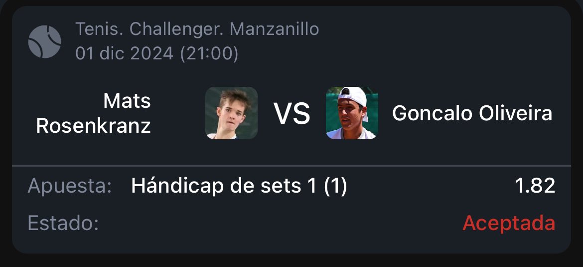 TipsKing__'s tweet image. PRONÓSTICO GRATUITO 🔓

Challenger Manzanillo 🇲🇽
STAKE 8️⃣ 1.82
~Handicap +1 Sets Rosenkranz 🇩🇪