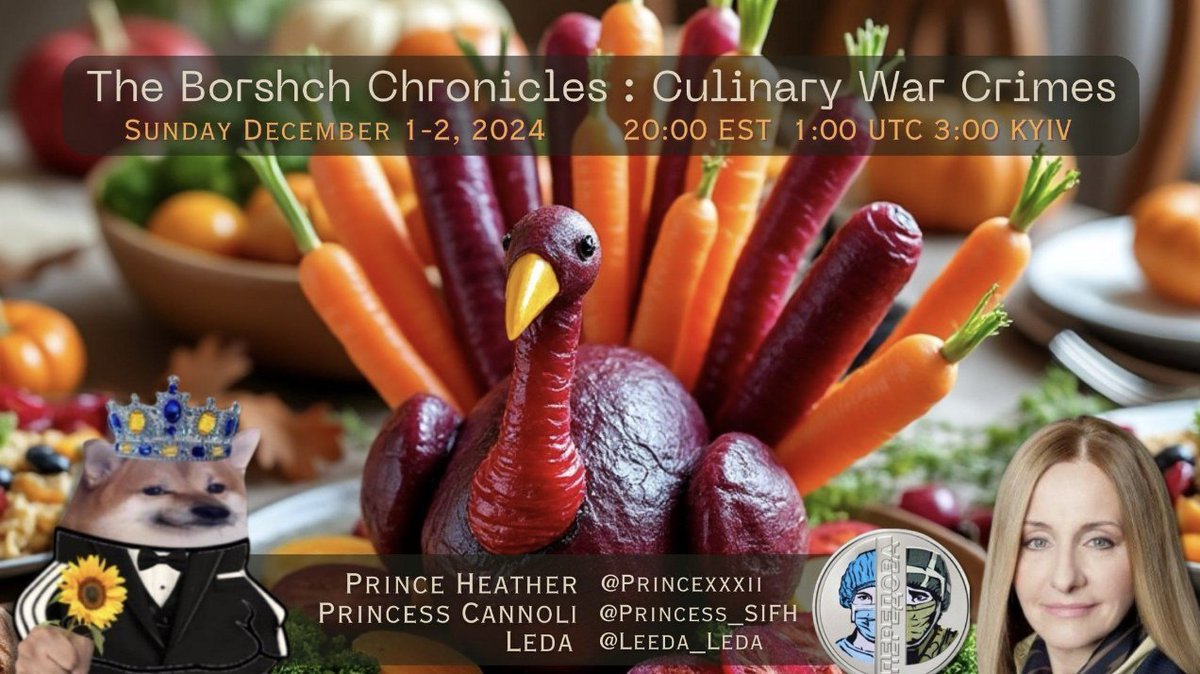 Prince Heather (@princexxxii) on Twitter photo Tonight!! The Borshch Chronicles: Culinary War Crimes with <a href="/Princess_SIFH/">Princess Cannoli</a> <a href="/Leeda_Leda/">Leda (Leeda) 🇺🇦</a> & <a href="/Princexxxii/">Prince Heather</a>
link to join us below ! Lets see if they let me add parmesan cheese tonight! (not sure how expired it is) 1/2 x.com/i/spaces/1mrGm… Tonight!! The Borshch Chronicles: Culinary War Crimes with <a href="/Princess_SIFH/">Princess Cannoli</a> <a href="/Leeda_Leda/">Leda (Leeda) 🇺🇦</a> & <a href="/Princexxxii/">Prince Heather</a>
link to join us below ! Lets see if they let me add parmesan cheese tonight! (not sure how expired it is) 1/2 x.com/i/spaces/1mrGm…