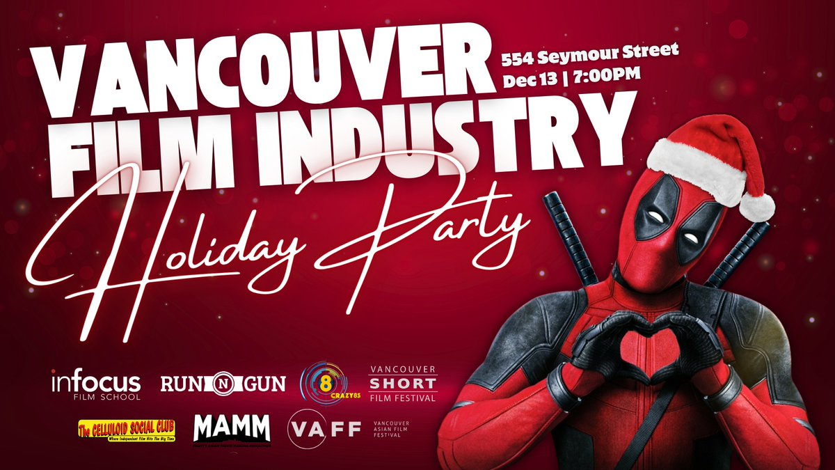 Crazy8s Film Society (@crazy8sfilm) on Twitter photo ✨ IT'S TIME ✨ The Vancouver Film Industry Holiday Party returns December 13 at 7PM, co-hosted with our friends at InFocus Film School, Run n Gun, the Celluloid Social Club, @vaffvancouver, and <a href="/VSFF/">Vancouver Short Film Festival</a>. Grab your tickets here to spruce up your holidays! 🎄: showpass.com/vancouver-film… ✨ IT'S TIME ✨ The Vancouver Film Industry Holiday Party returns December 13 at 7PM, co-hosted with our friends at InFocus Film School, Run n Gun, the Celluloid Social Club, @vaffvancouver, and <a href="/VSFF/">Vancouver Short Film Festival</a>. Grab your tickets here to spruce up your holidays! 🎄: showpass.com/vancouver-film…