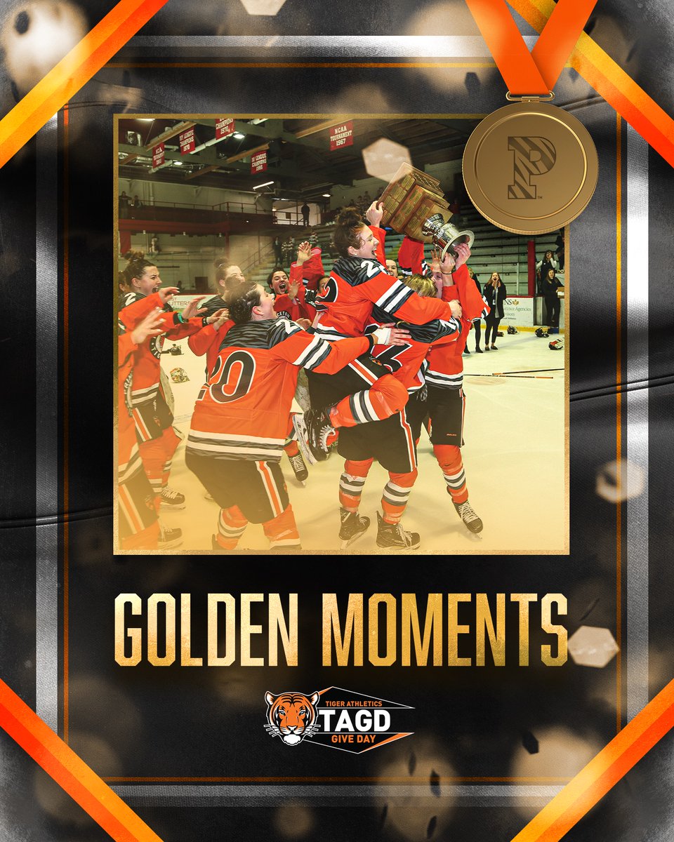 Tiger Athletics Give Day is Tuesday 12/3, and we're celebrating our Golden Moments, like our 2020 ECAC title!