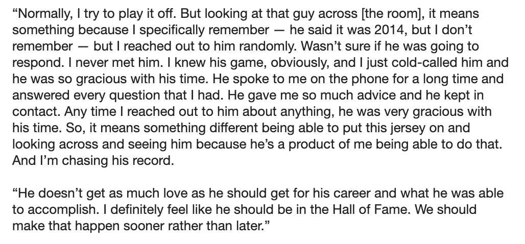 NickiJhabvala's tweet photo. Bobby Wagner, on if it means a lot to him to join London Fletcher as the only players this century to have 100+ tackles in 13 or more consecutive seasons: https://t.co/qtzy1JUsXR