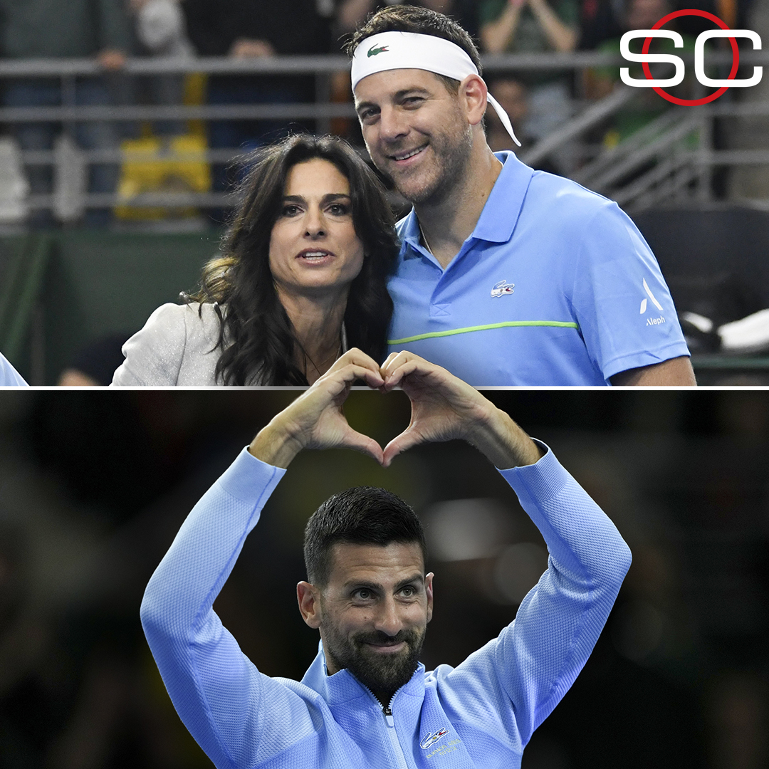 SC_ESPN's tweet photo. 🥹 ¡¡JUAN MARTÍN DEL POTRO OFICIALMENTE SE DESPIDIÓ DEL TENIS!! 🥹

🇦🇷 En una exhibición impresionante en el Parque Roca, la Torre de Tandil venció 6-4 y 7-5 a ⭐ NOVAK DJOKOVIC ⭐

🔝 Hubo dobles mixto junto a leyendas argentinas como Dulko y Sabatini 

📺 Mirá #ElÚltimoDesafío por #DisneyPlus