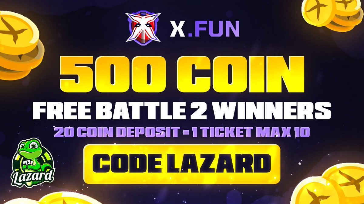 lazard2209's tweet image. 💰500 COIN GIVEAWAY (XFUN)
✅RT +tag 1 (random rt 20c)
🎟️20Coin deposit=1 ticket max 10
⏰15-12 last day!
🦎Code lazard x.fun/r/lazard
🚨Proof in discord!
#xfun #XFUNISLAUNCHING #csgo #CSGOGiveaway #cs2 #Giveaway