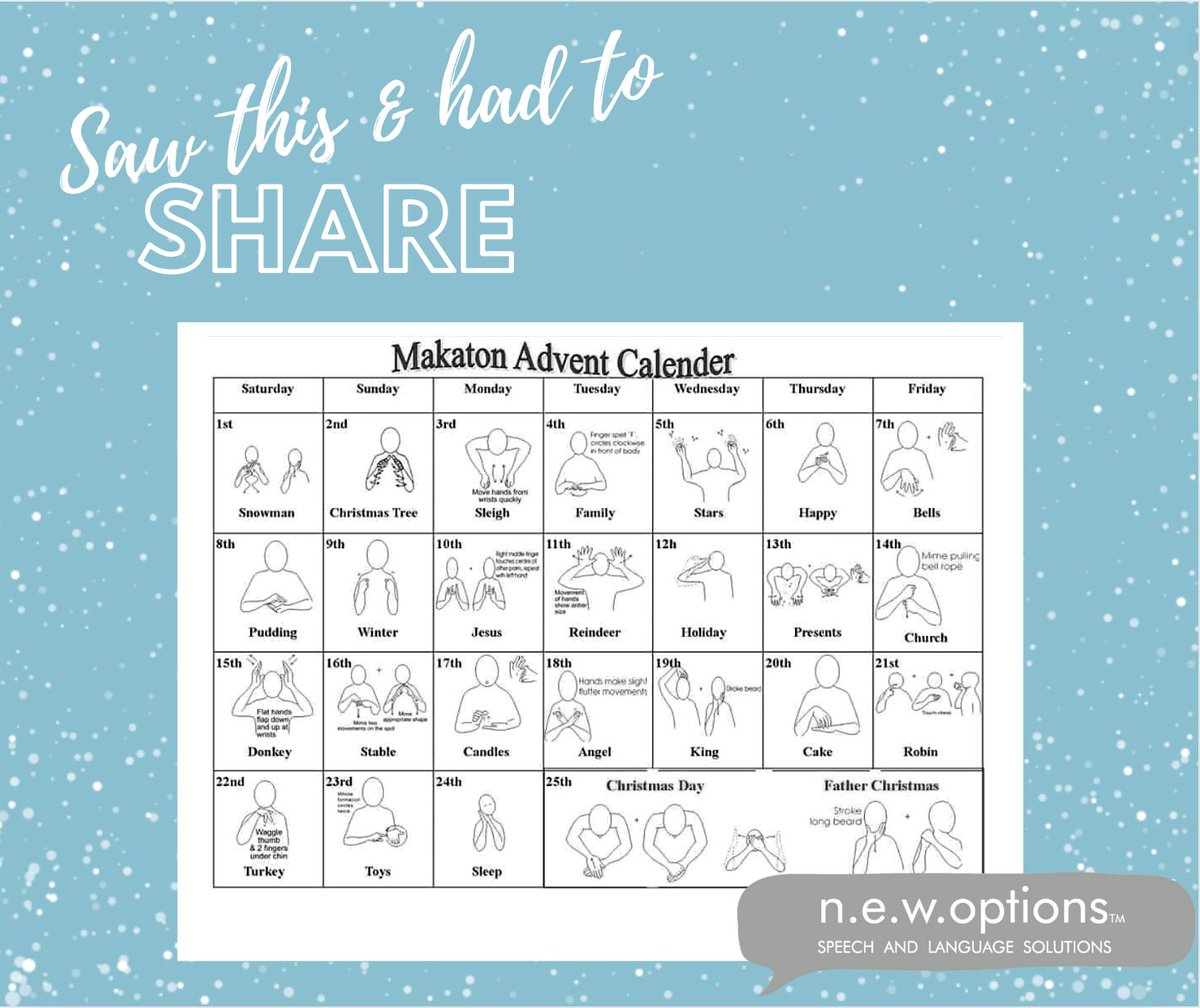 NewOptionsltd's tweet image. Happy advent!  #HappyAdvent #ChristmasSpirit #CountdownToChristmas #InclusiveCommunication #makaton #Signing
