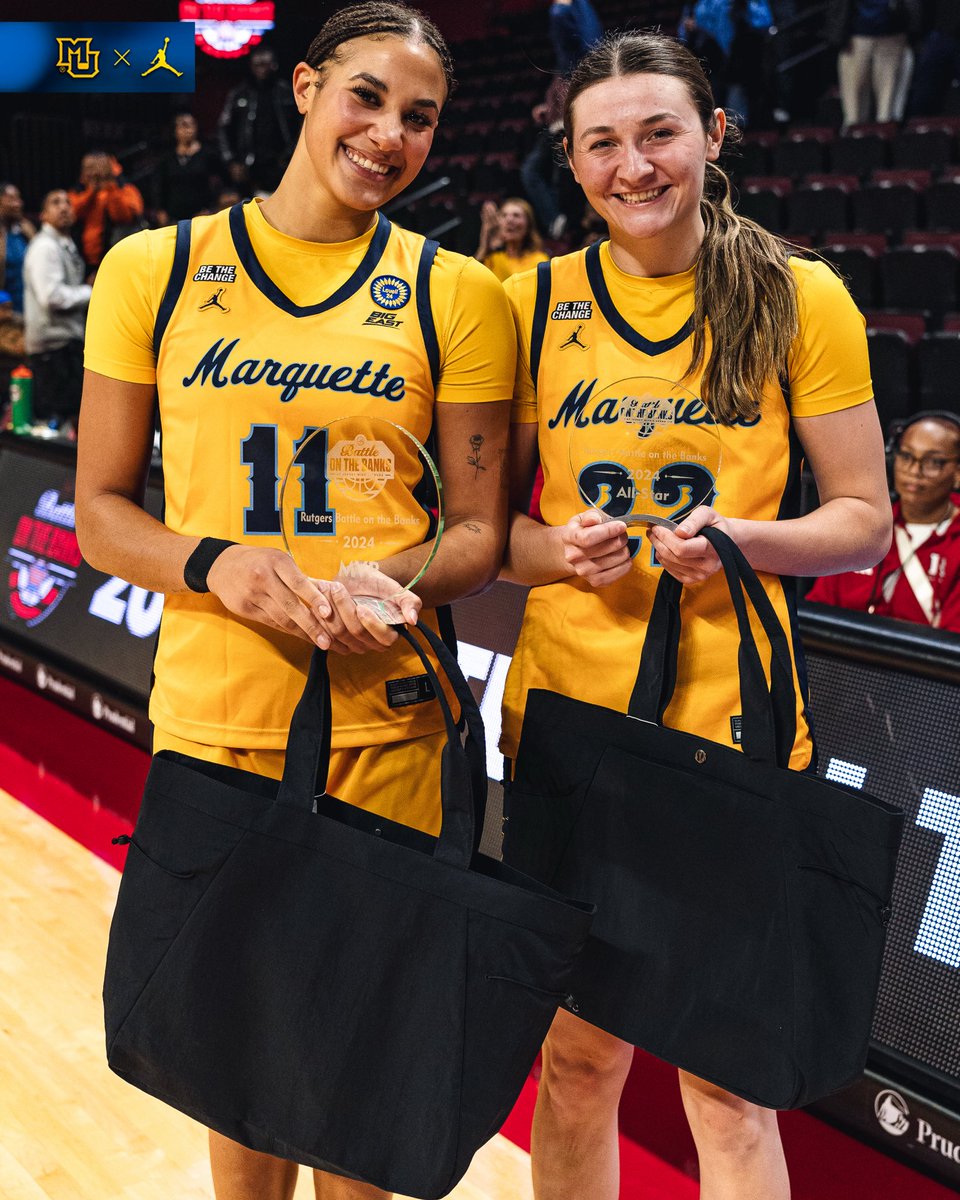 MarquetteWBB's tweet photo. Battle on the Banks MVP ➡️ Skylar Forbes
All-Tournament Team ➡️ Halle Vice

#WeAreMarquette | #playwithHEART https://t.co/2hnltjFTDy
