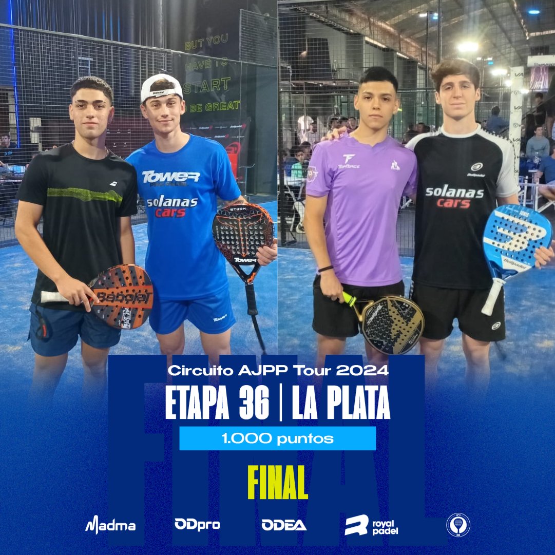 📢 𝙁𝙄𝙉𝘼𝙇 - 𝗘𝘁𝗮𝗽𝗮 3️⃣6️⃣ - 𝗟𝗮 𝗣𝗹𝗮𝘁𝗮 𝟭.𝟬𝟬𝟬 𝗣𝘂𝗻𝘁𝗼𝘀 - 𝗕𝘂𝗲𝗻𝗼𝘀 𝗔𝗶𝗿𝗲𝘀 🇦🇷

🕣 20:30 hs | G. Olea / F. Galarza 🆚 A. Ruiz - F. Nicocia

#AJPP1000LaPlata
<a href="/Padel_APA/">Asociación Pádel Argentino (APA)</a>