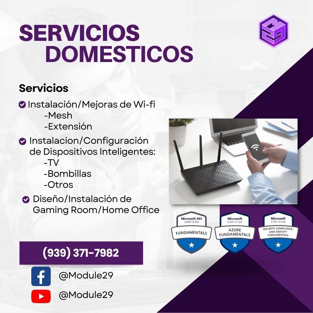 Module29pr's tweet image. 🚨¿Necesitas ayuda con las computadoras de tu casa o negocio? 🚨
💻Reparación de computadoras
📧Email Profesional
🌐Páginas Web sin pagar mensualidades
🛜Redes Wi-Fi
🧰Otros Servicios
Ofrecemos orientación gratuita: module29.net/contact-us
#module29 #computadoras #puertorico
