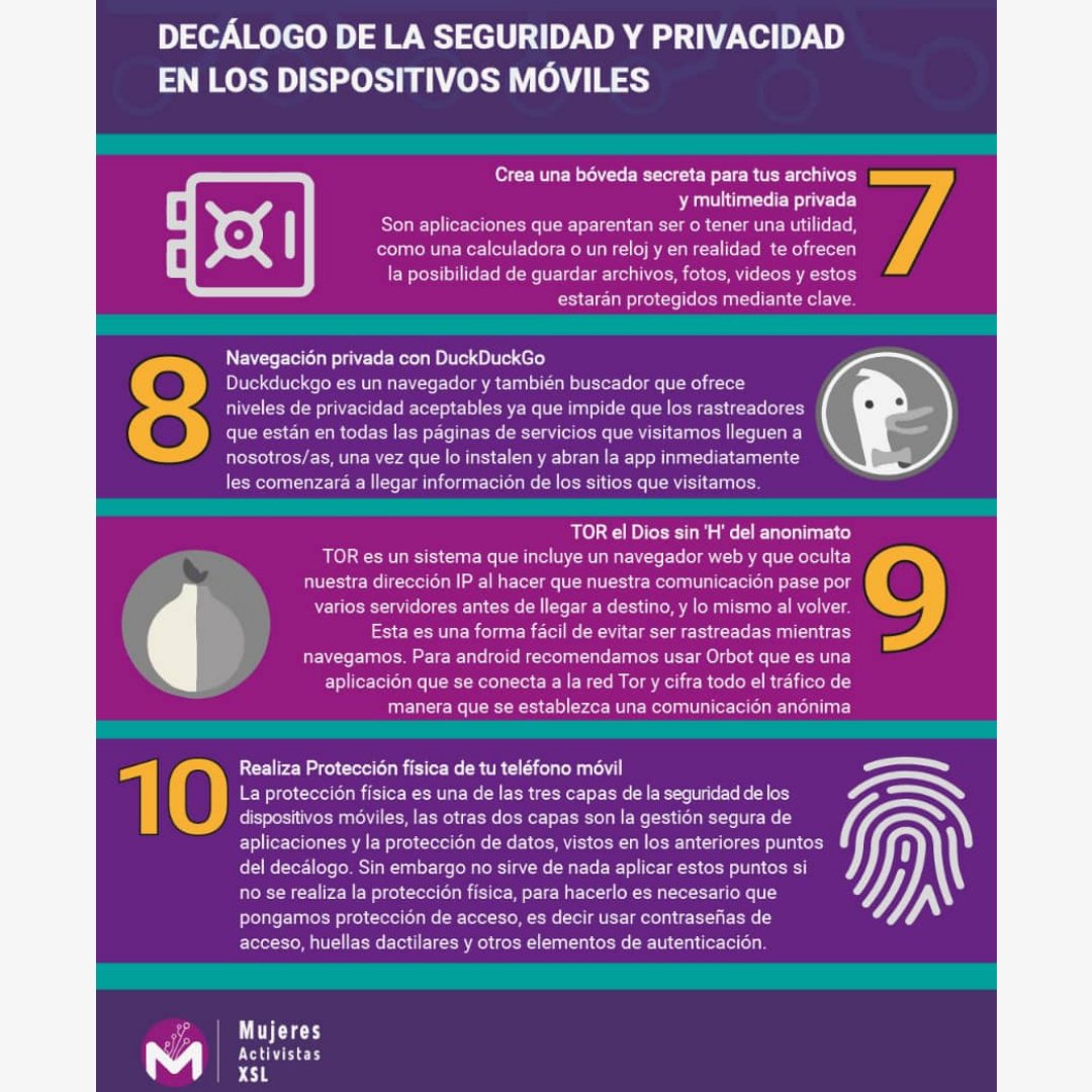 En época de Violencias Digitales, ¡protégete en defensa propia!

Te preparamos este decálogo de buenas prácticas de seguridad en dispositivos móviles ¡para que no te pierdas de ningún paso!

puedes descargar más recursos en nuestra web activistasxsl.org/recursos