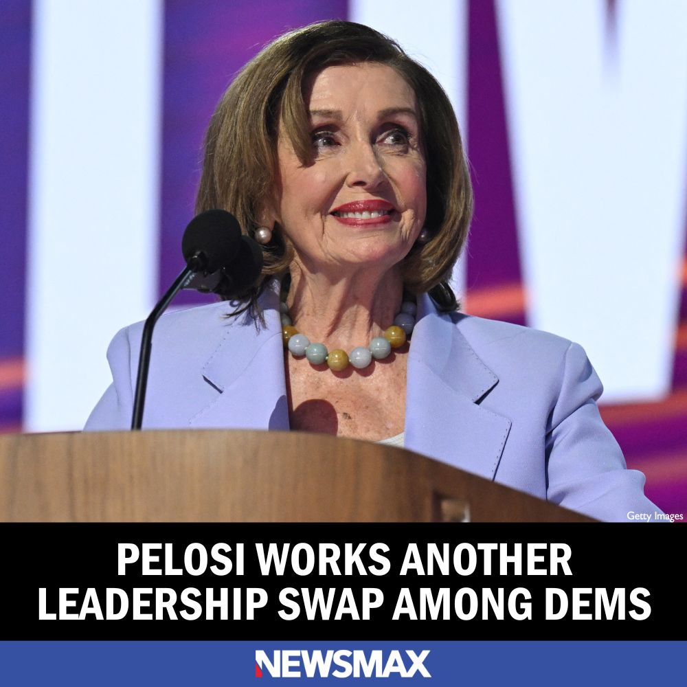 NEWSMAX's tweet photo. Former House Speaker Nancy Pelosi, 84, was ousted from Democrat leadership on age concerns, then helped oust President Joe Biden, 82, and now she is working another swap that President-elect Donald Trump has rebuked as akin to a "coup." MORE: https://t.co/Dorf2yZTWH https://t.co/MVXOGCSYbs