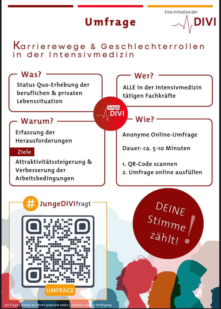 Die #JungeDIVI startet pünktlich zum #DIVI24 eine wichtige Umfrage:
Karrierewege und Geschlechterrollen in der Intensivmedizin.

🎯 Ziel: Verbesserungen für Fachkräfte voranbringen – beruflich &amp; privat.

👉 na01.safelinks.protection.outlook.com/?url=https%3A%…
Teilen erwünscht!

#Intensivmedizin #Umfrage