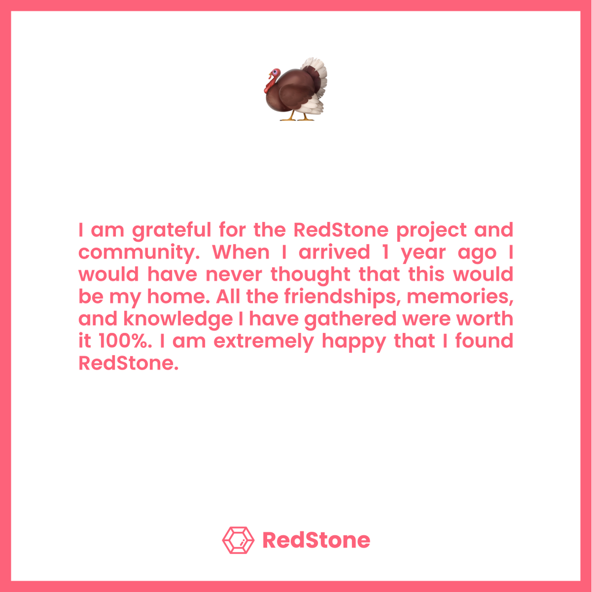 When I arrived 1 year ago I would have never thought that this would be my home.