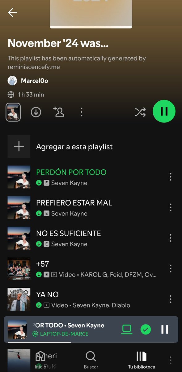 Markkkat_76's tweet photo. Poco se habla que salió el 21 e igual apareció en mis más escuchadas de noviembre uqkdkdke @sevenkayne teamo https://t.co/l3K1OWpXiz