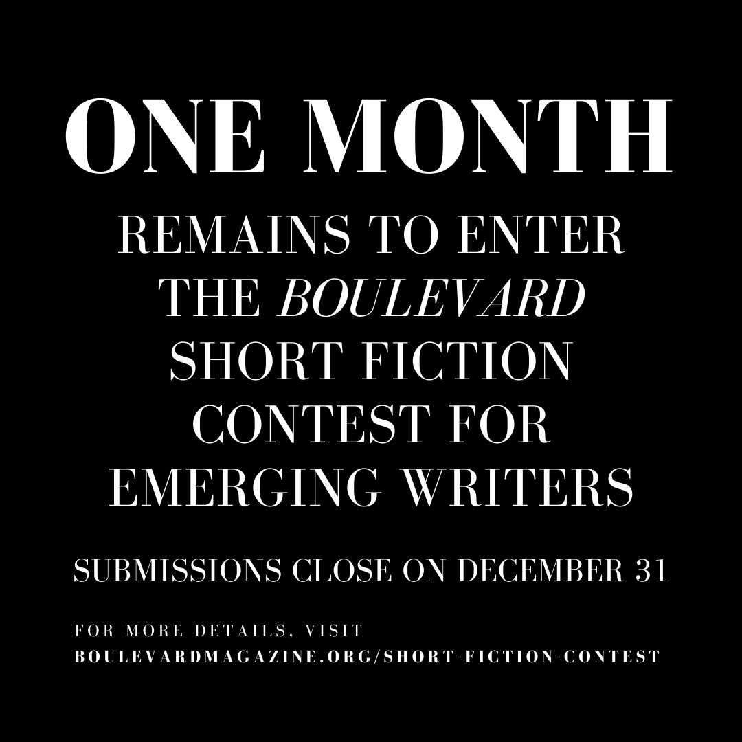 Only 30 days remain to submit work to our Short Fiction Contest for Emerging Writers!