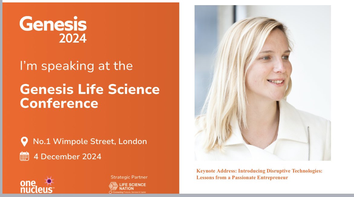 I will be speaking at One Nucleus’ #Genesis 2024 on Wed. I’m looking forward to reconnecting with familiar faces and meeting new connections. 

#GenesisLondon2024 #Networking