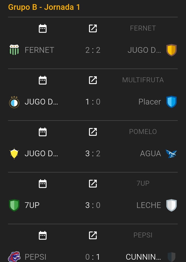 FECHA 1 DE LA COPA DE LA LIGARCHA. GRUPO A Y B