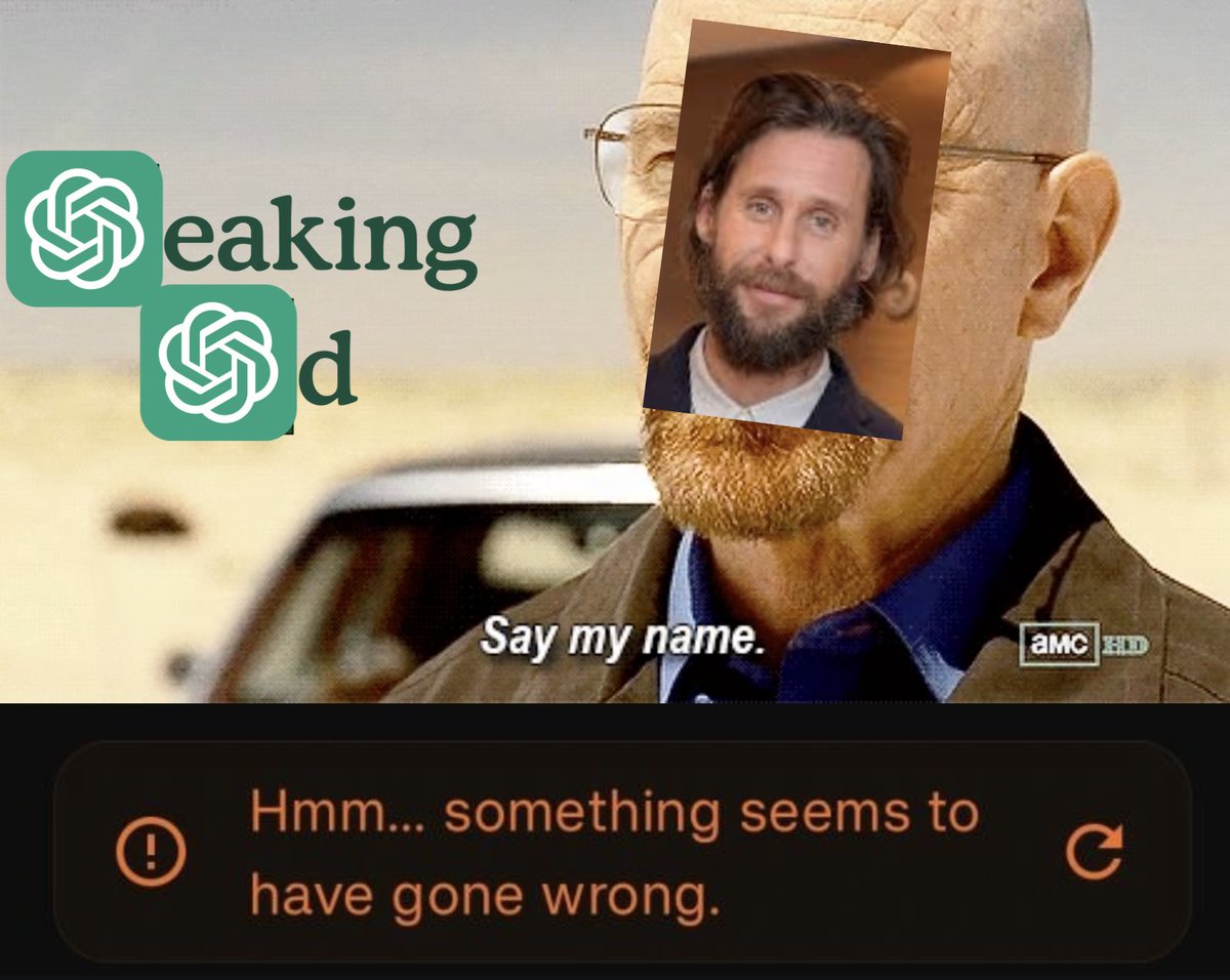 puortosimone's tweet image. Last meme of the day.
I swear. SAY MY NAME!
OpenAI Vs. #DavidMayer 
#BreakingBad

@elonmusk 
@OpenAI 
@DavidMayer666