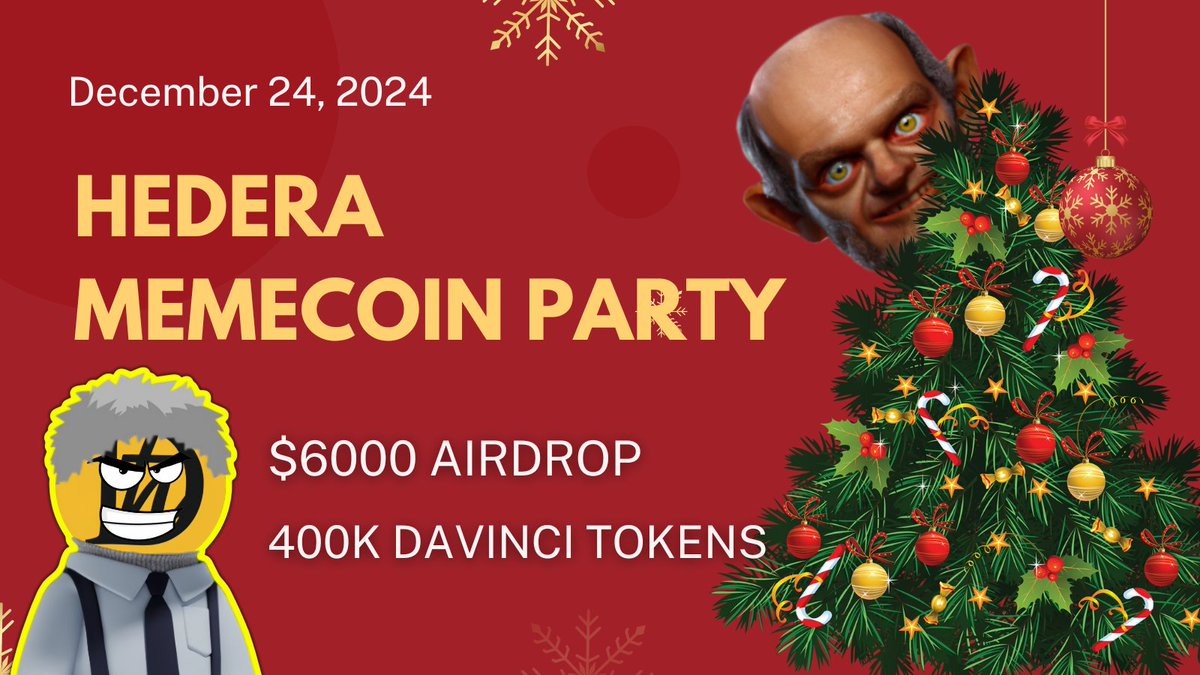 Hedera memecoin party 🥳 

We're showering the Hedera community with 400K #DAVINCI tokens ($6000), but only if you're holding Hedera memecoins!

GRELF 
SauceInu
SpaceApe
Bull 
Hbarbarian

Did we forget your favorite? 
Drop it in the comments below!

#HBAR