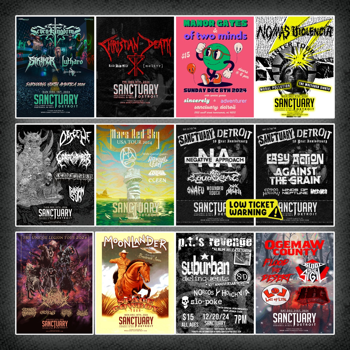 December at The Sanctuary, our final shows of 2024 and we've still got some great ones to finish off the year - Grab your tickets at sanctuarydetroit.com