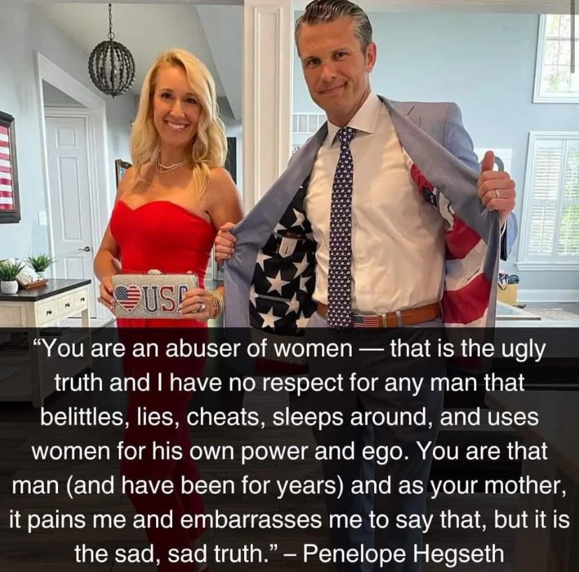 AnnieForTruth's tweet photo. Pete Hegseth…mother knows best! https://t.co/D0IefYqt3h