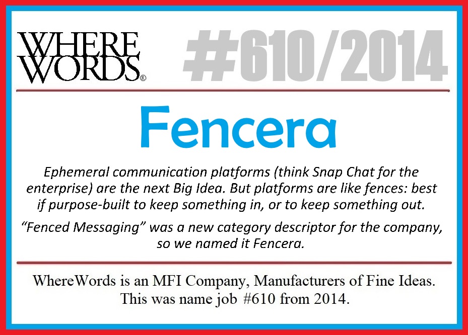 WhereWords's tweet photo. #yeswenamedit #Fencera #naming #branding #trademarks #corporateidentities #productnames #brandnames #brandextensions #verbalbranding #stevethenamer #NAMEMAN #wherewords #solar #cleantech #edtech #fintech #medtech #biotech #govtech #martech #insurtech #infosec #gamedev #appdev #AI #ML #B2B #B2C #B2G #SMB #CPG #FMCG #SaaS #bigdata #digitalhealth #rebranding #renaming #retail #mobile #venturecapital #startups #spinoffs #mergers