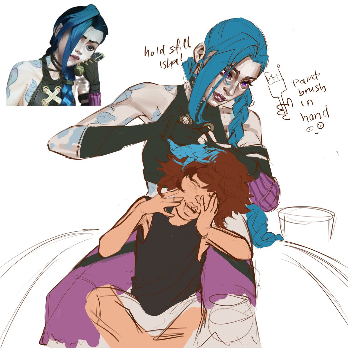 evarest444's tweet photo. #wip i love them sososososososo much.💙🩵 

#arcanefanart #arcane #digitalart https://t.co/tLghCv3IeJ