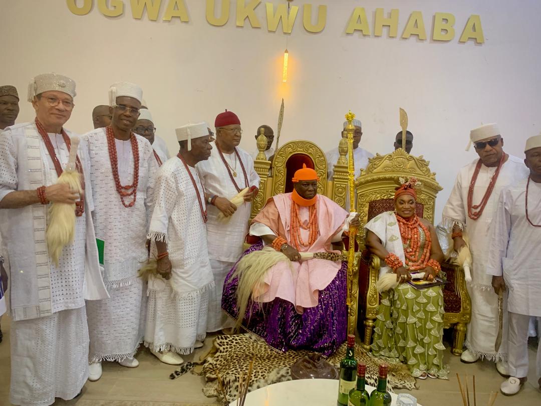 Presentation of *Staff of Office* to HRM Asagba of Asaba, by his Excellency, Rt. Hon. Sheriff Francis Oborevwori; the Executive Governor of Delta State.
