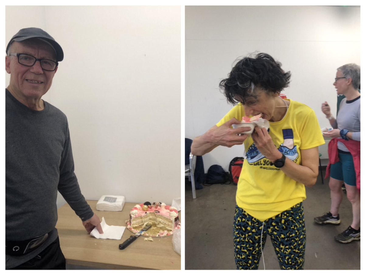 A 🏊🏼‍♀️ a few 🚴🏼‍♀️miles a🏋🏼‍♀️ and a 🏃🏼‍♀️⁦<a href="/wansteadparkrun/">Wanstead parkrun</a>⁩ 
Sam ⬇️ aged 70plus celebrating his 100th Parkrun - he’s relatively new to running and inspires us all! Me eating his delicious celebration cake 😋 
#NHS1000miles