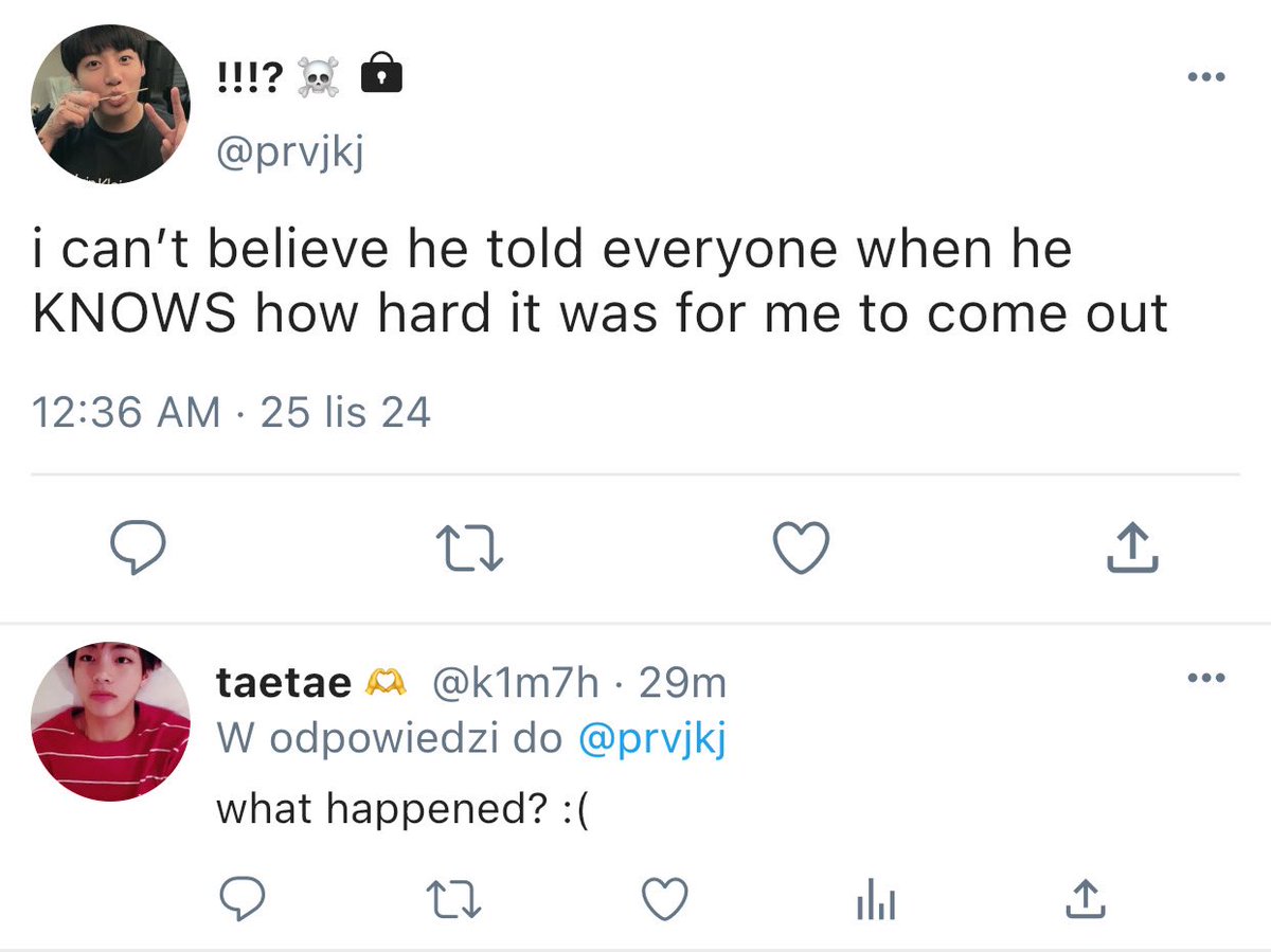 jin94i's tweet image. #drabble #taekookau

Where Jungkook rejected his best friend, who in anger told everyone that Jeon is gay. He wasn’t ready for everybody to know, but at least his other friend whose name was Taehyung, was always there for the younger boy.