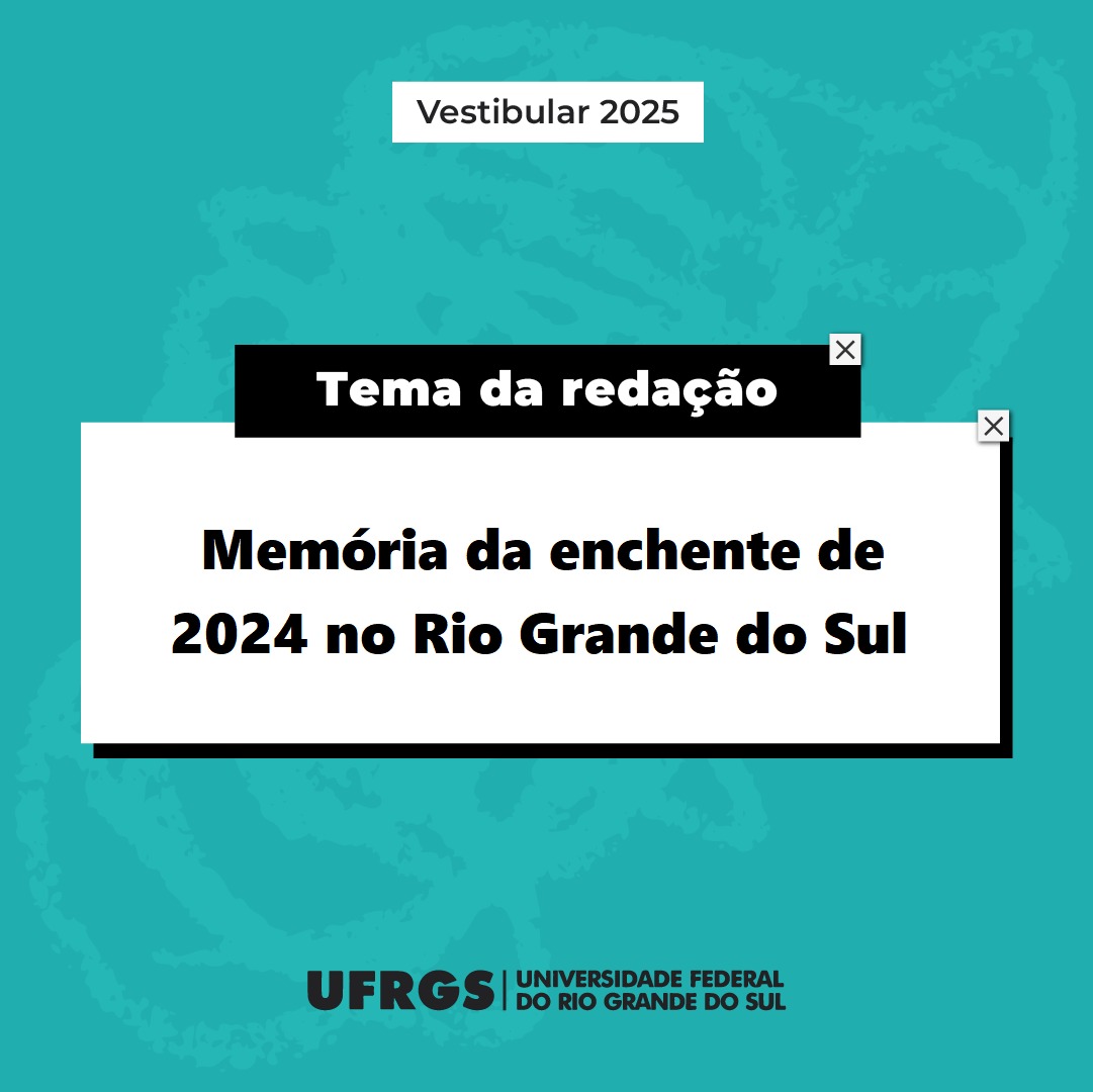ufrgsnoticias's tweet photo. O tema da redação do #Vestibular2025 foi a memória das enchentes de maio no Rio Grande do Sul. Se quiser saber mais sobre o assunto, acesse a matéria publicada em https://t.co/4mWyiPdIt4.

Mas, e aí, você considera fácil ou difícil escrever sobre esse tema? https://t.co/iSfhO6dWov