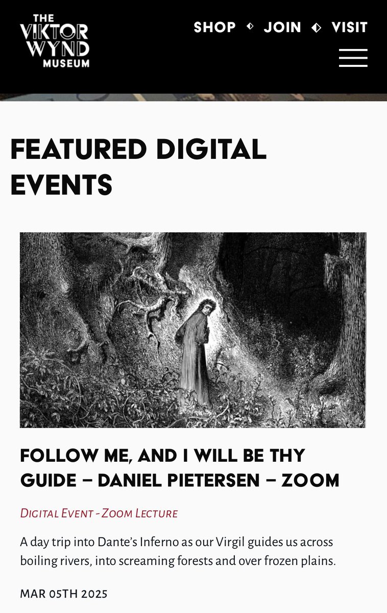 Daniel Pietersen (@pietersender) on Twitter photo Through me you pass into the city of woe:
Through me you pass into eternal pain:
Through me, among the people lost for e’re…
My first lecture of 2025 is up on the <a href="/TheLastTuesdayS/">The Last Tuesday Society & Viktor Wynd Museum</a> site and we will be exploring the bowels of Dante’s Inferno!
Ticket link below 👇 Through me you pass into the city of woe:
Through me you pass into eternal pain:
Through me, among the people lost for e’re…
My first lecture of 2025 is up on the <a href="/TheLastTuesdayS/">The Last Tuesday Society & Viktor Wynd Museum</a> site and we will be exploring the bowels of Dante’s Inferno!
Ticket link below 👇