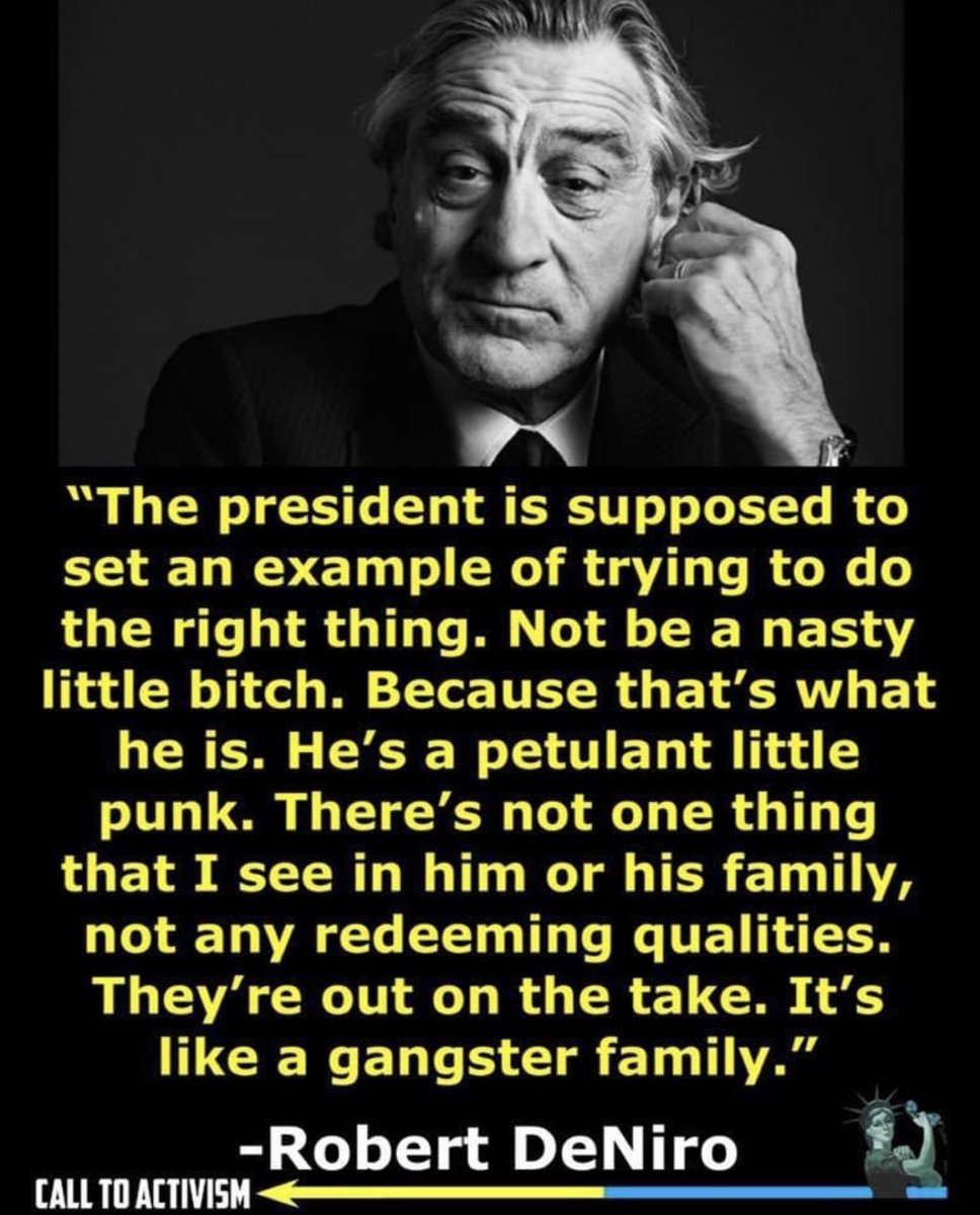 Damaan4u33's tweet photo. Do you agree with Robert De Niro? Is Donald Trump a petulant little punk?     
                             
                                                  Yes or No? https://t.co/fTzNVtcgWJ