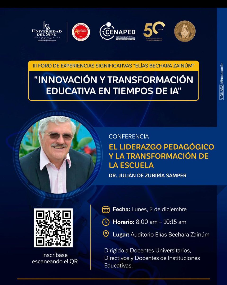 juliandezubiria's tweet photo. Mañana estaré con los rectores y directivos de los colegios de Córdoba hablando sobre liderazgo y transformación pedagógica en las escuelas. Lugar: Universidad del Sinú. Hora: 8 a.m. https://t.co/1498BeaIHi