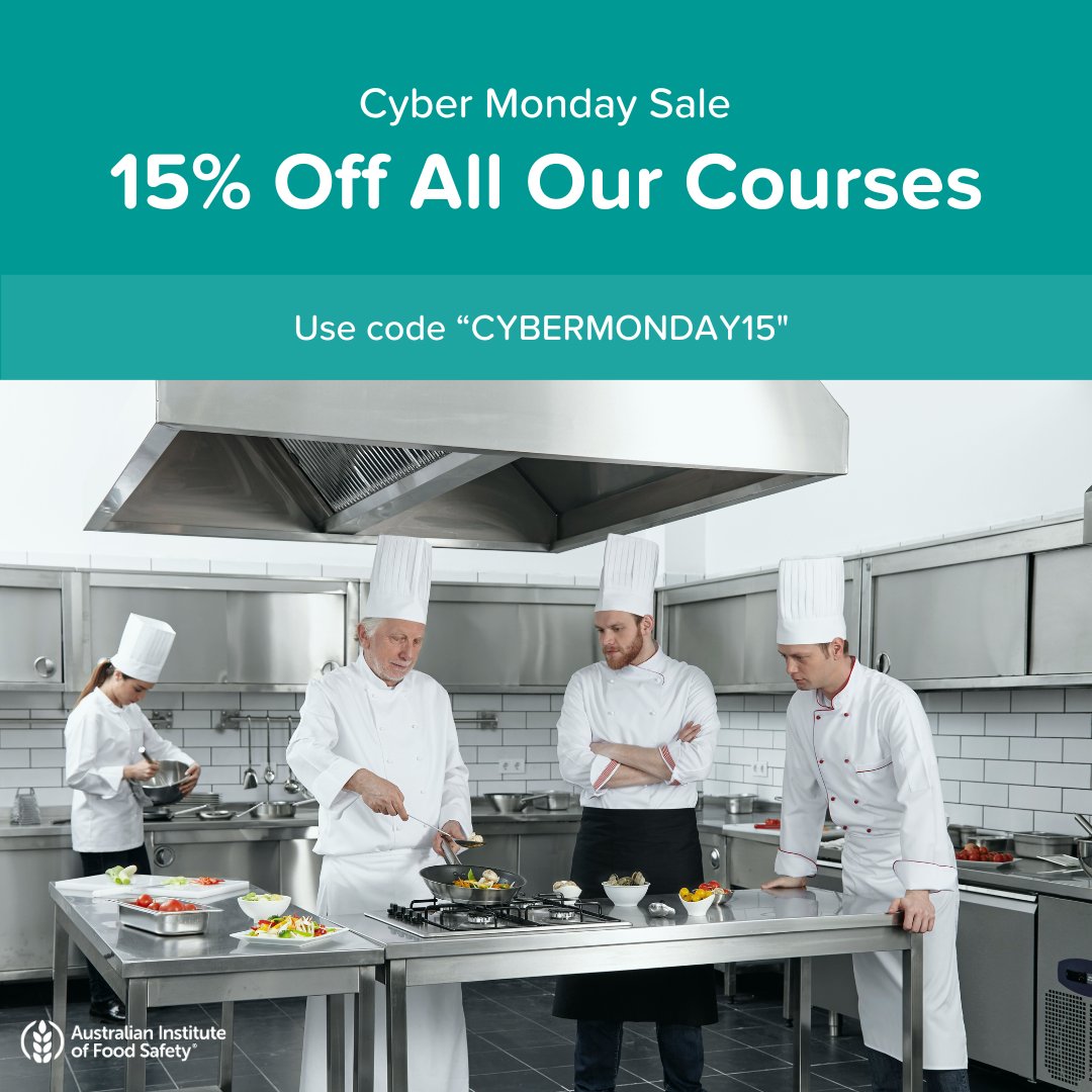 ausfoodsafety's tweet image. 💻 Cyber Monday is HERE! Don’t Miss Out!

Get 15% OFF all our courses at the Australian Institute of Food Safety! 

👉 Use code: CYBERMONDAY15
⏳ Hurry – Offer ends at midnight, December 2, 2024
🌟 Where: hubs.li/Q02ZT2t10

#CyberMonday #FoodSafetyTraining #RestaurantOwner