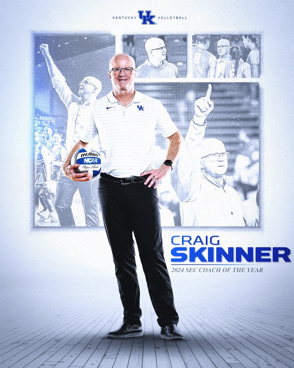 Kentucky Volleyball (@kentuckyvb) on Twitter photo โ
2015
โ
2017
โ
2018
โ
2020
โ
2023
โ
Twenty Twenty Fourโผ๏ธ
For the sixth time, Craig Skinner is the SEC Coach of the Year!!
<a href="/UKCoachSkinner/">Craig Skinner</a> x <a href="/SEC/">Southeastern Conference</a> โ
2015
โ
2017
โ
2018
โ
2020
โ
2023
โ
Twenty Twenty Fourโผ๏ธ
For the sixth time, Craig Skinner is the SEC Coach of the Year!!
<a href="/UKCoachSkinner/">Craig Skinner</a> x <a href="/SEC/">Southeastern Conference</a>