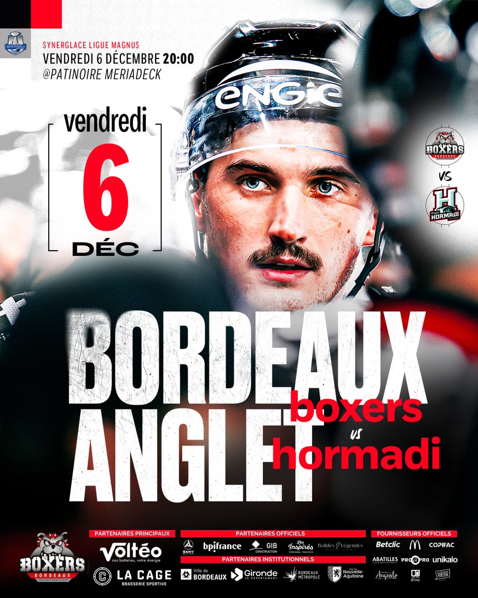 BoxersBordeaux's tweet photo. VICTOIRE ! 🥳

Leur prochain match se jouera à domicile ce vendredi, face à l’Hormadi d’Anglet, à la patinoire de Mériadeck ! 💥

Il est encore temps de prendre vos places, on compte sur vous ! 🤩

🎟️ https://t.co/n4xOIIlPhJ

#letsgoboxers #sortonslescrocs https://t.co/1rmosTVxy1