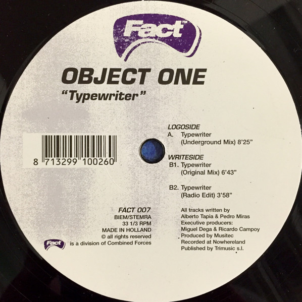 MVC38829108's tweet image. New arrival: Object One - Typewriter (12" Vinyl) #ObjectOne #Typewriter #vinyl #cds