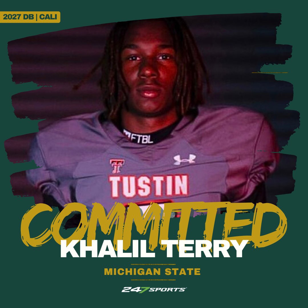 Michigan State picks up 2027 Safety commitment from Khalil Terry following his unofficial visit 

"I knew that Michigan State was the right fit from the atmosphere, the coaching staff, and knowing I could make an impact coming here."
🔗(VIP) 247sports.com/college/michig…