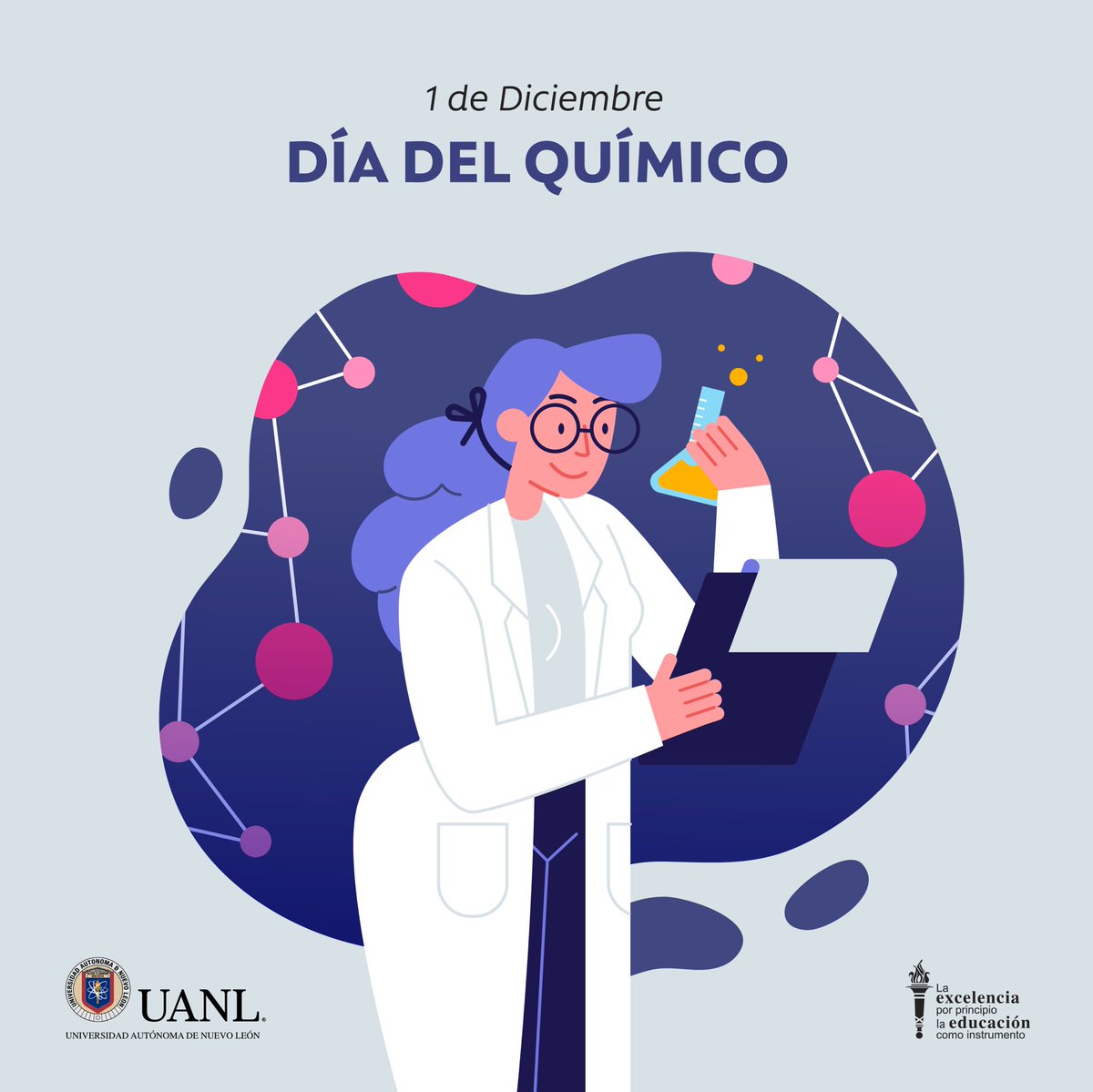 En Nuevo León y todo el país se celebra hoy el Día del Químico 👩‍🔬👨‍🔬 y por eso queremos enviar una amplia felicitación a todos nuestros estudiantes y egresados que han decidido desenvolverse en esta área tan crucial para las sociedades.

¡Muchas felicidades!