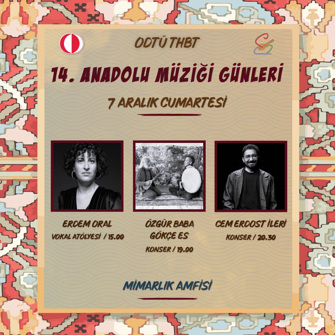 odtuthbt's tweet photo. 14. Anadolu Müziği Günleri dördüncü gün programı sizlerle! https://t.co/23LPtYK64d