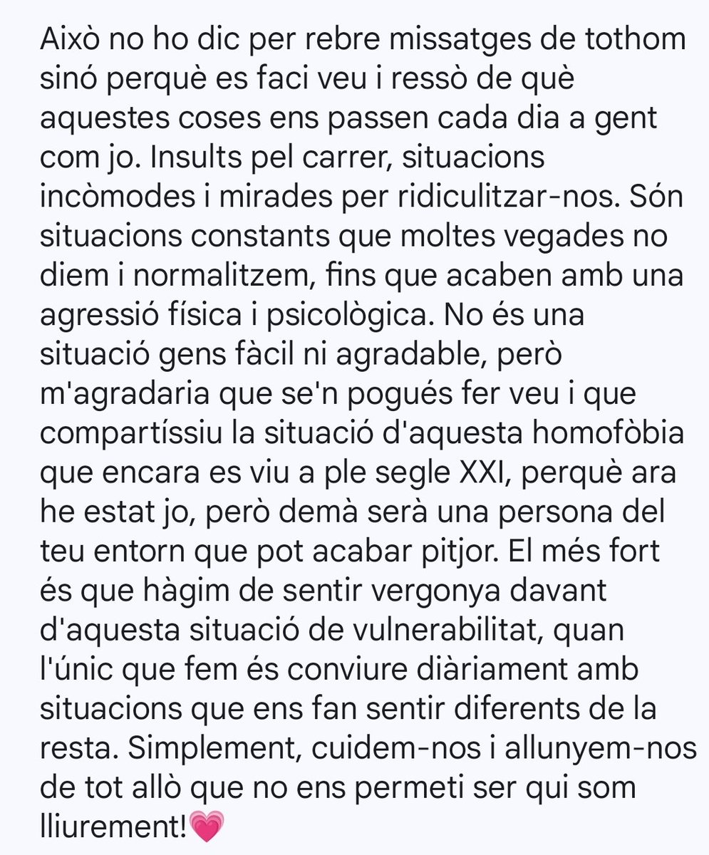 DENUNCIO UNA AGRESSIÓ HOMÒFOBA🚨‼️🤬👇