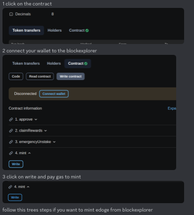 EvmBitcoinCash's tweet photo. fellow this tress step if you want to mint EDOGE from smart contract using block explorer #pulschain 
CA : 0x30f895f6cf79f7137374A4CCdc8e98bec09226bB https://t.co/DEIi2znxXI