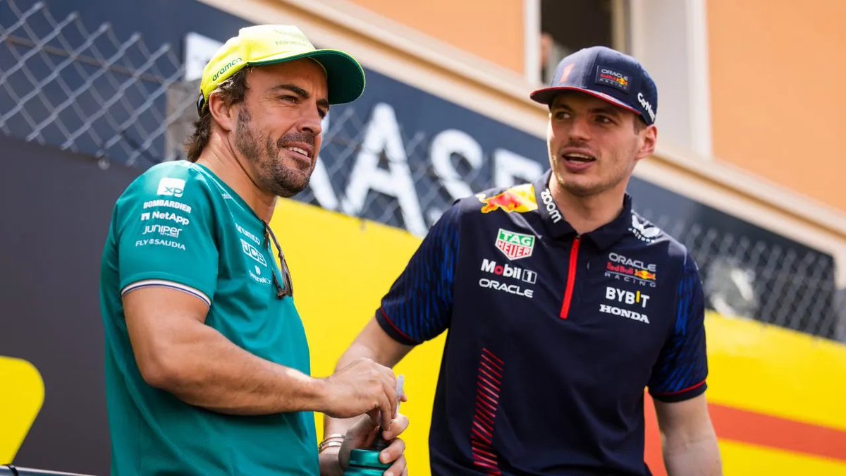 ElReyGuiri's tweet photo. 🚨 Alonso, sobre la sanción a Max:

"Si ese es el caso, aceleraré hacia mi rival en mi vuelta de calentamiento en Abu Dhabi y pediré que sea castigado".

[@jucerasoli]

🐐🤝🐐 https://t.co/GbkwuOm7tR