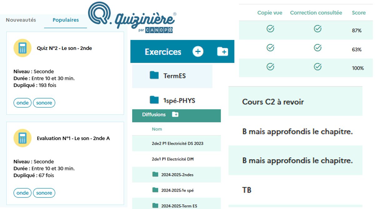 La lettre #ÉduNum N°36 propose #Quizinière par <a href="/reseau_canope/">Réseau Canopé</a> :
✅ Des évaluations RGPD à partager aux pairs grâce au catalogue &amp; modifiables
✅ Facile à distribuer aux élèves (lien, QR-code)
✅ Diffusion programmable ⏱️🗓️
✅ Copies avec commentaires
➡️ quiziniere.com