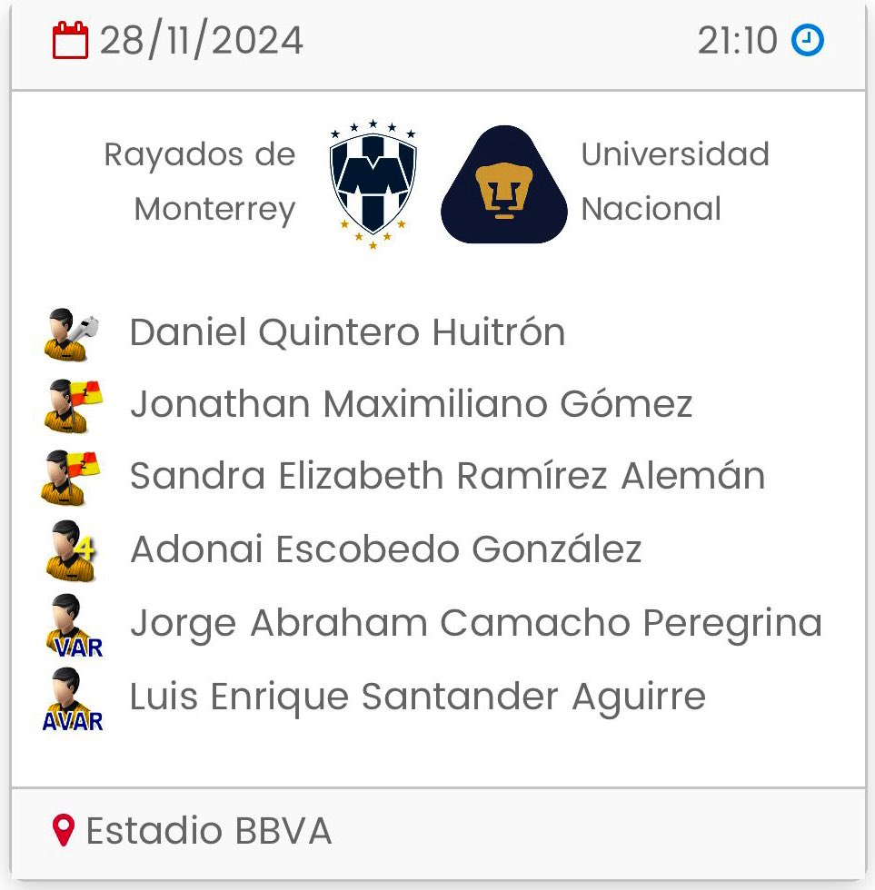 ruubenrod's tweet photo. La Comisión de Arbitraje y en especial Enrique Osses tiene que explicar la designación del mismo árbitro en el VAR en el @PumasMX vs @Rayados casualmente, Enrique Santander esto lu uego de que la directiva de Rayados se quejaran de los trabajos arbitrales https://t.co/0gHvxhTDil