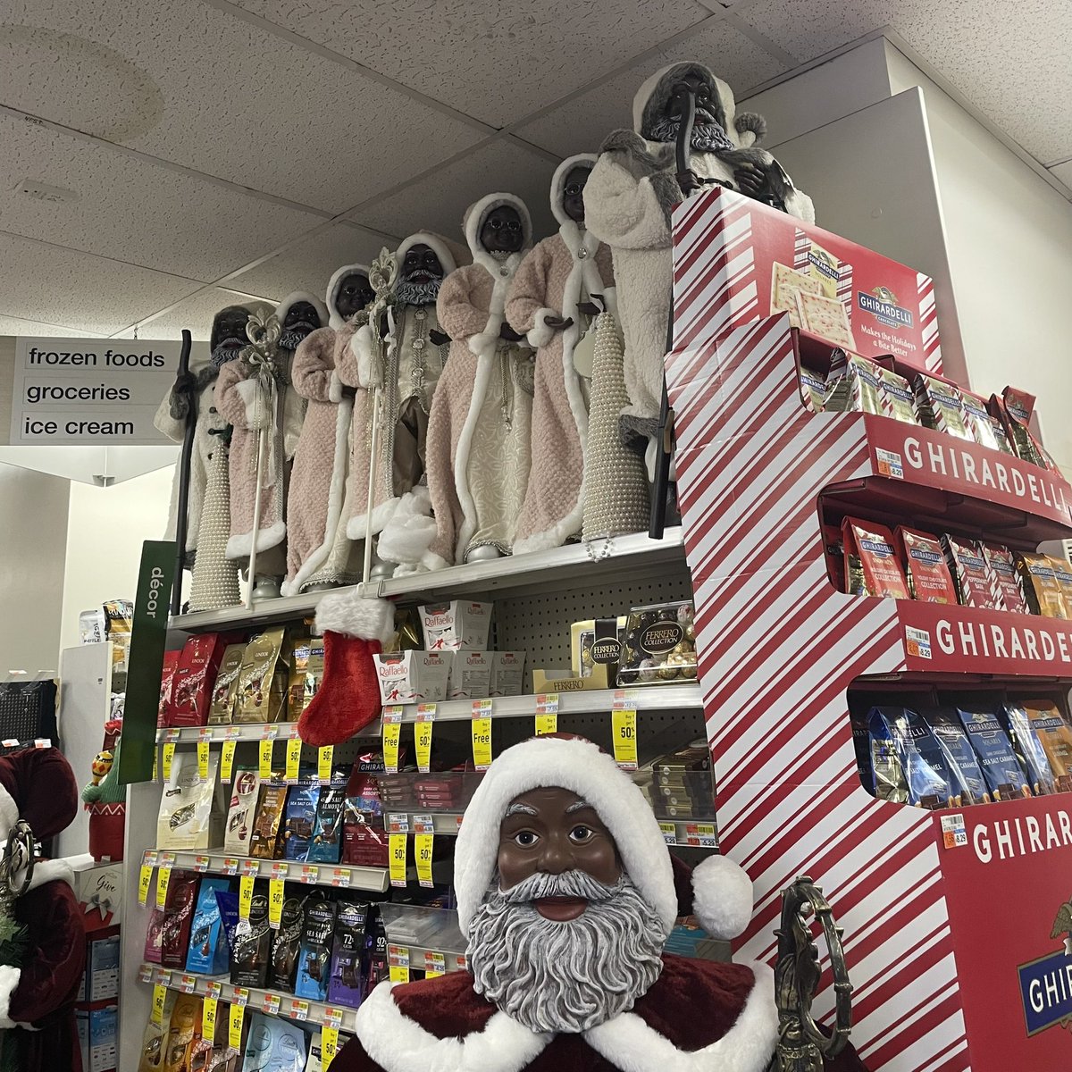 What do you notice about the Christmas section at CVS?