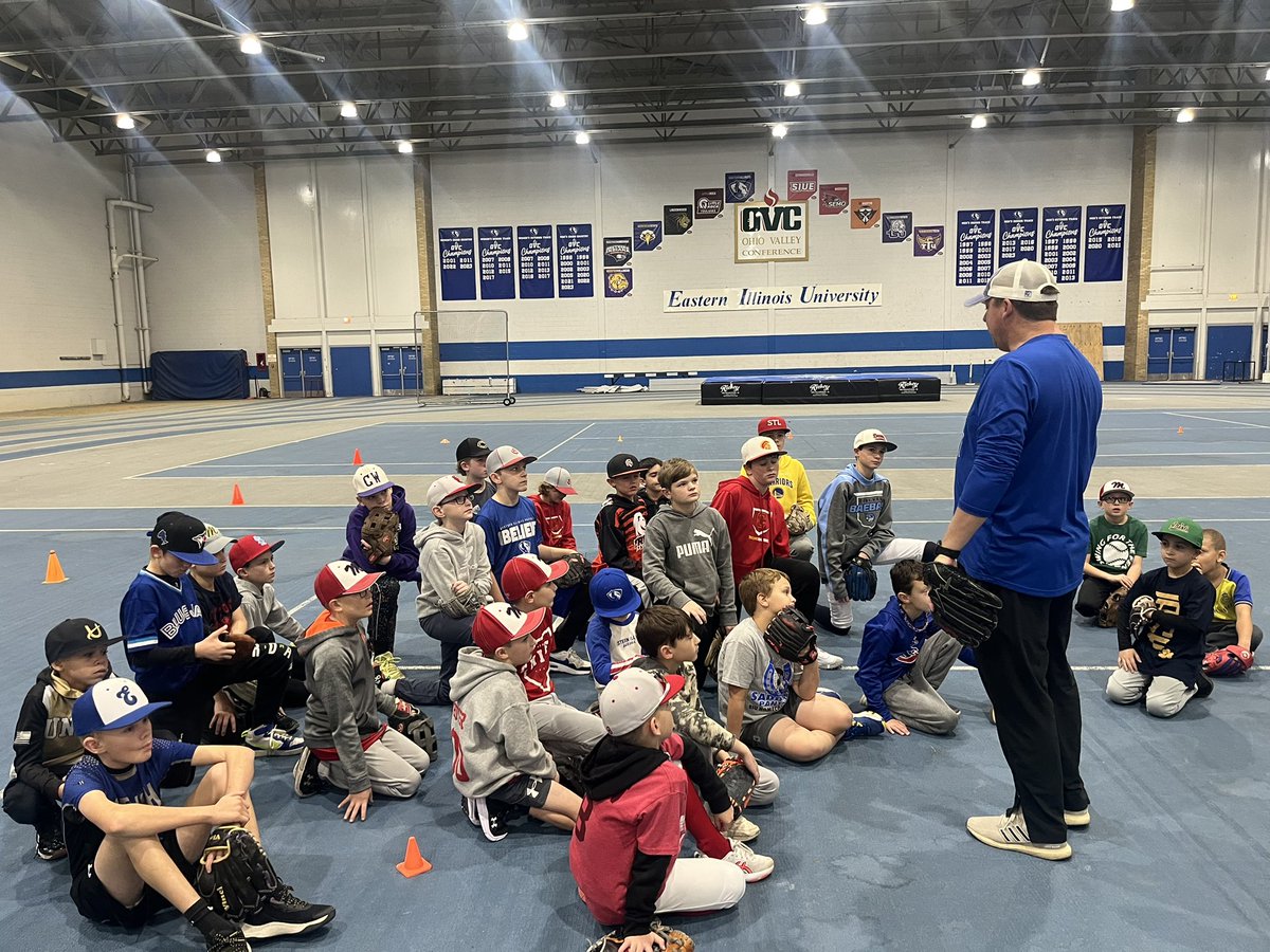 Youth pitching camp action this afternoon with Coach Anderson &amp; Alum Hayden Birdsong
